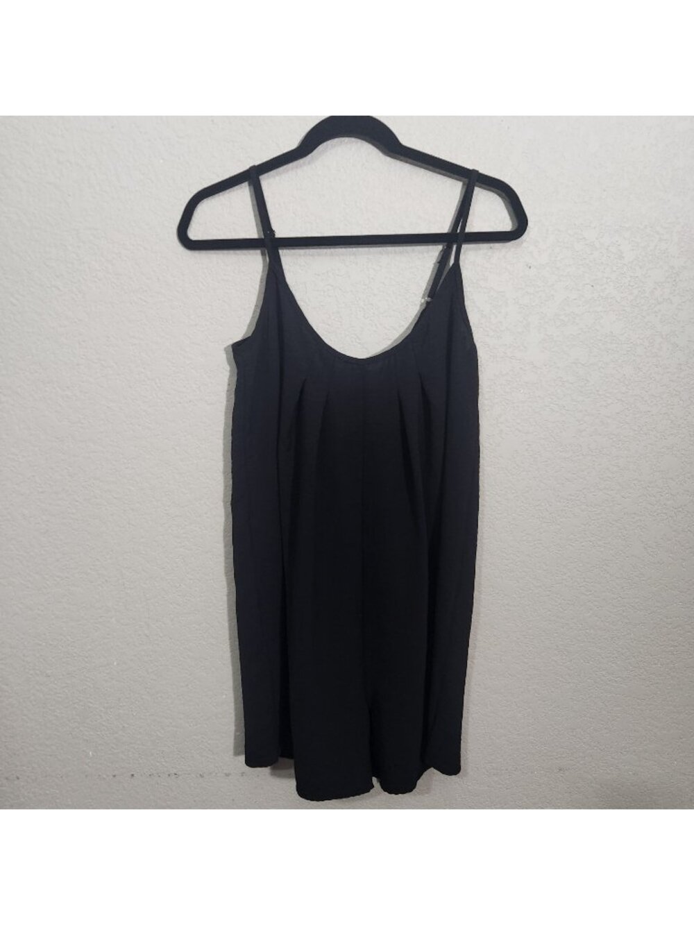 Emery Rose Womens Dress Medium Black Pleated Sleeveless Adjustable Straps